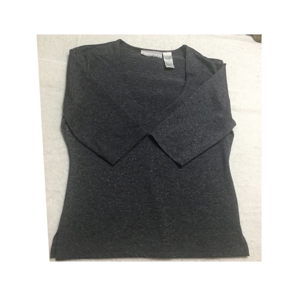 Currants V-Neck 3/4 Sleeve Top Size Large
